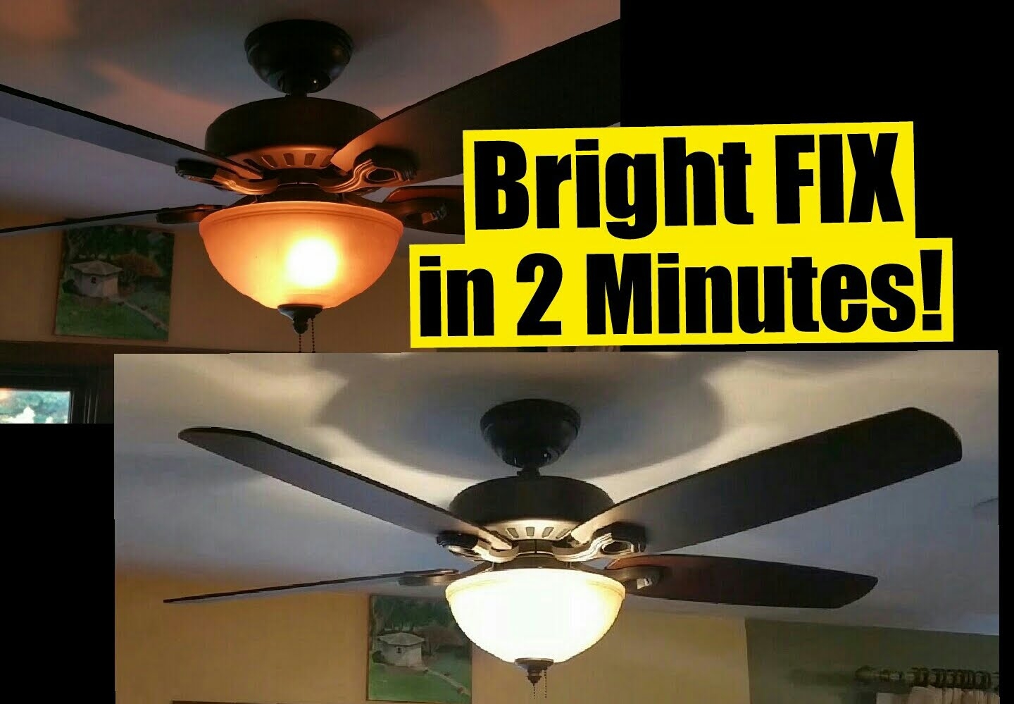 Brighter Ceiling Fan Light2 min fix for dim ceiling fan lights safe no wiring wattage