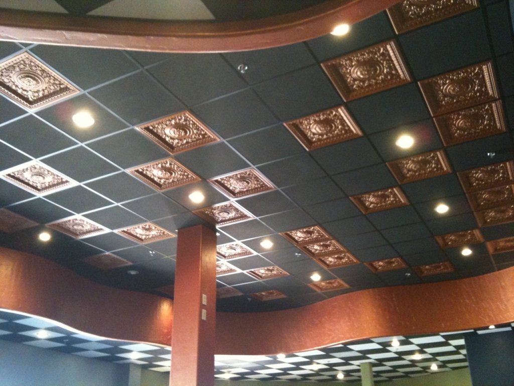 Faux Copper Drop Ceiling Tiles