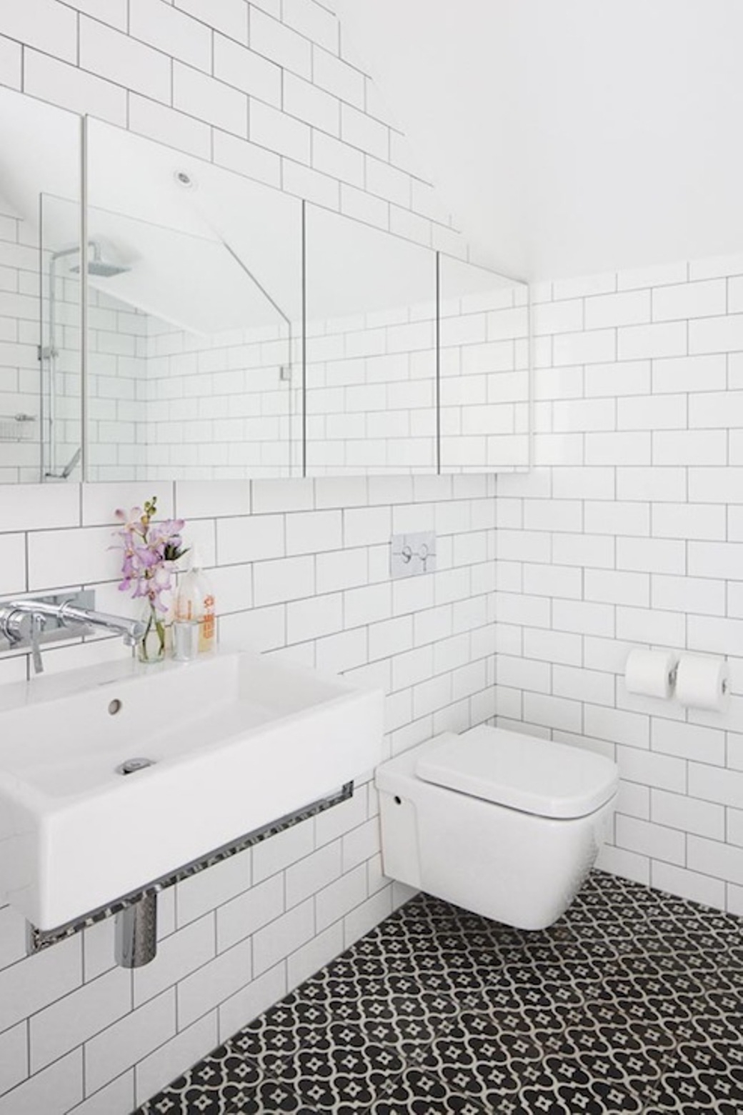 Permalink to Floor To Ceiling Subway Tiles Bathroom