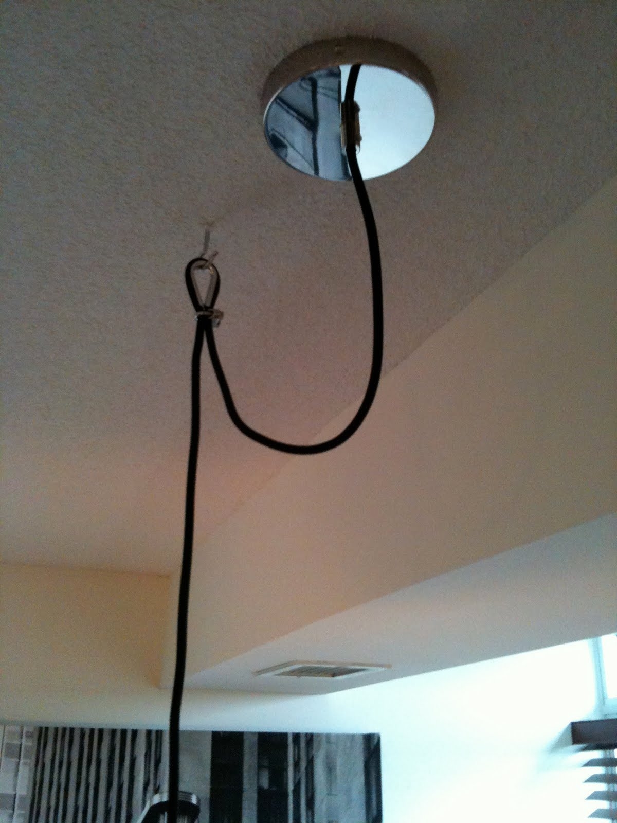 Hanging A Light From Concrete Ceilingswag a pendant light from concrete ceiling in a condo tower bad