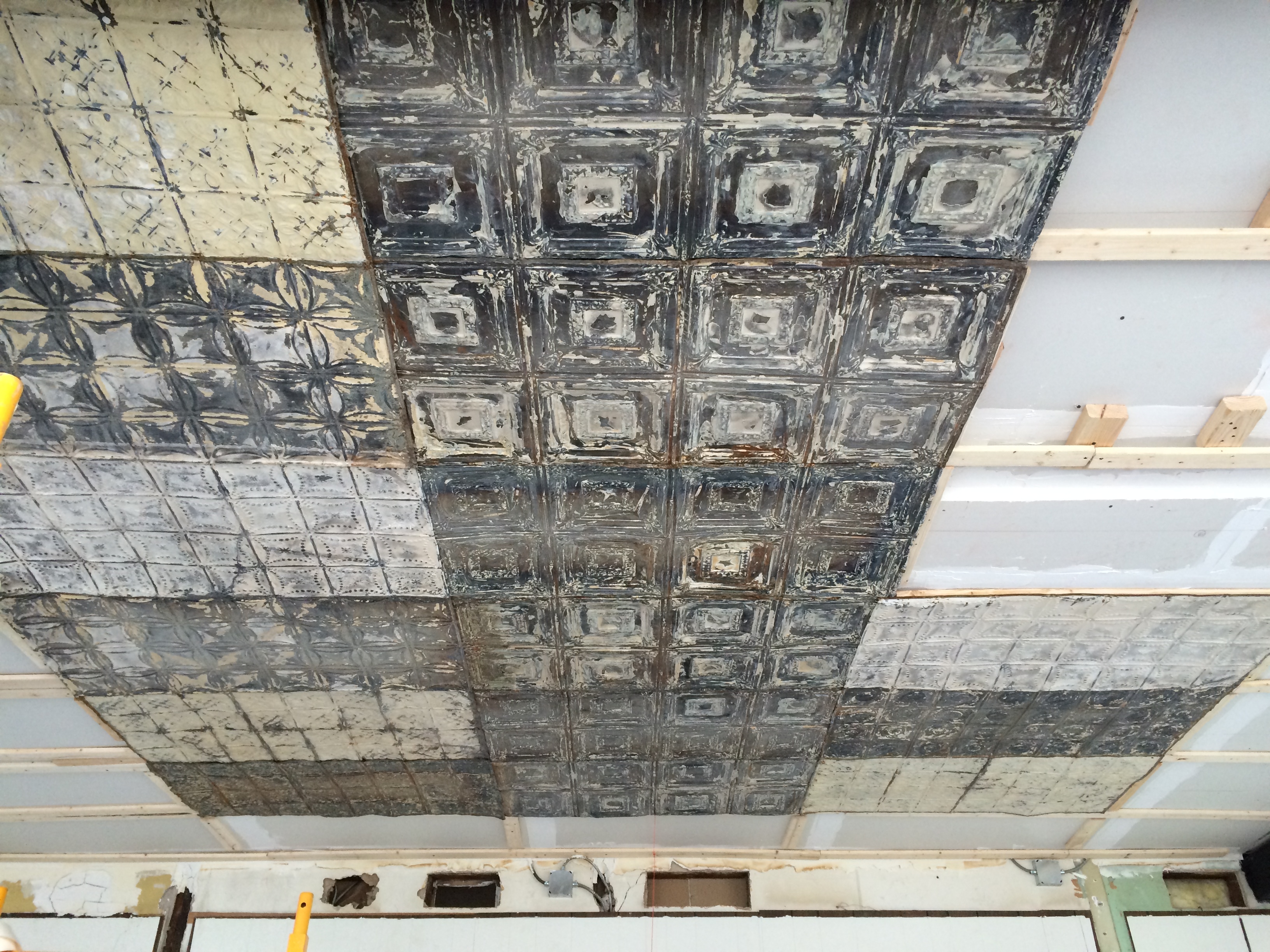 Salvaged Tin Ceiling Tiles Salvaged Tin Ceiling Tiles rooted construction 3264 X 2448