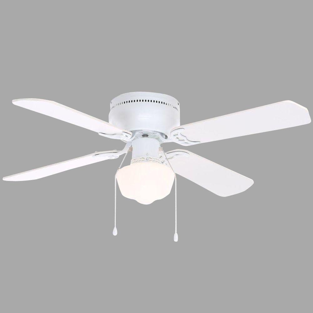White 42 Ceiling Fan With Light Kit