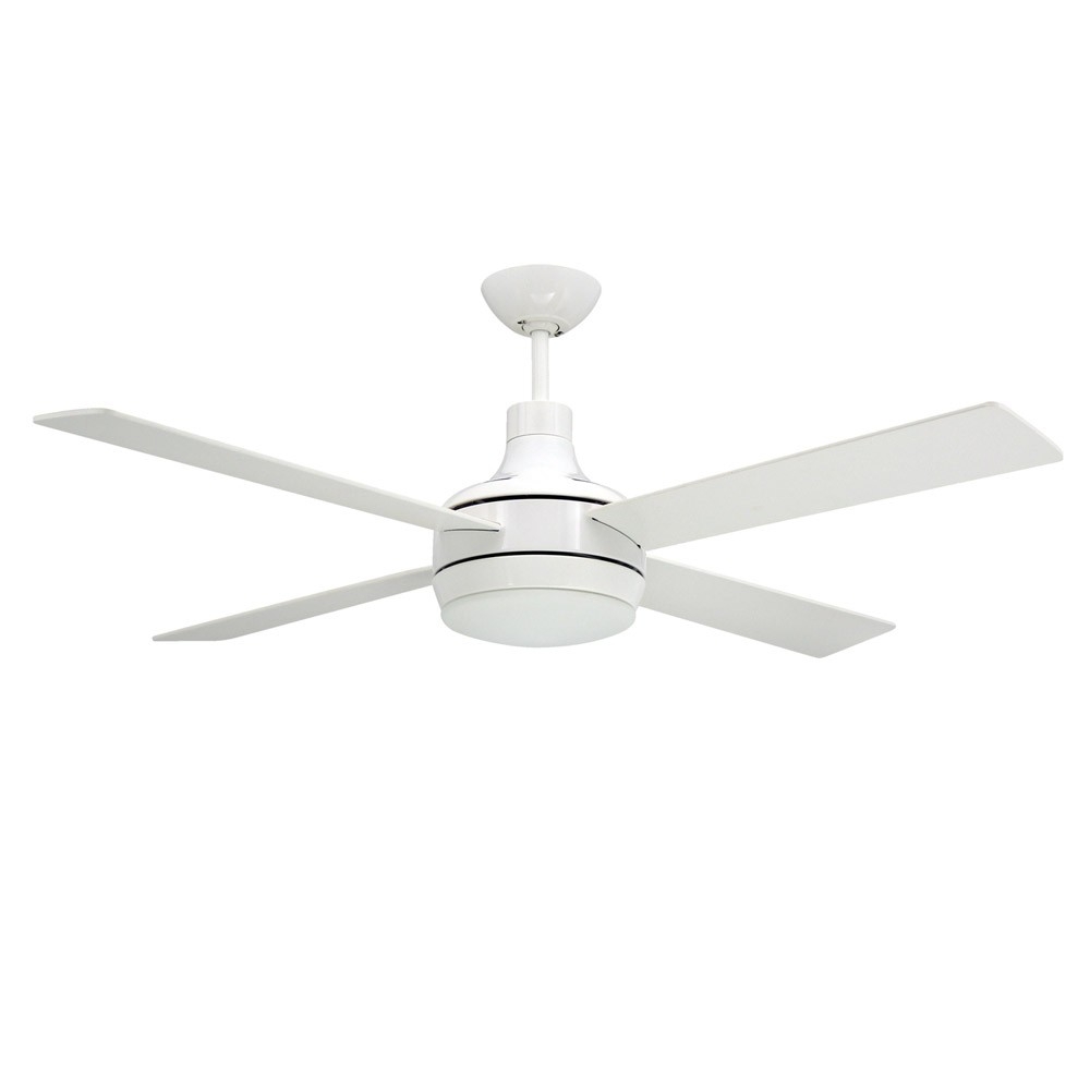4 Blade White Ceiling Fan With Light