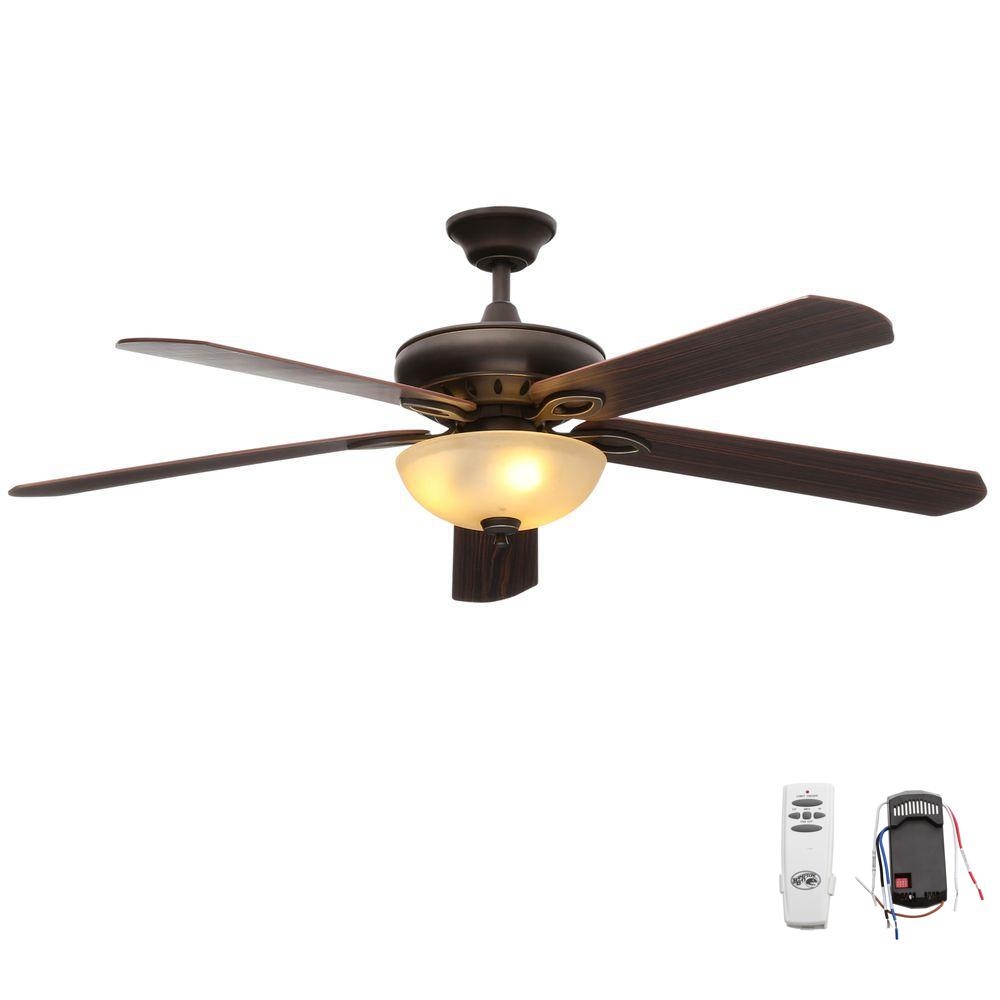 60 Ceiling Fan With Light Kit And Remotehampton bay asbury 60 in indoor oil rubbed bronze ceiling fan