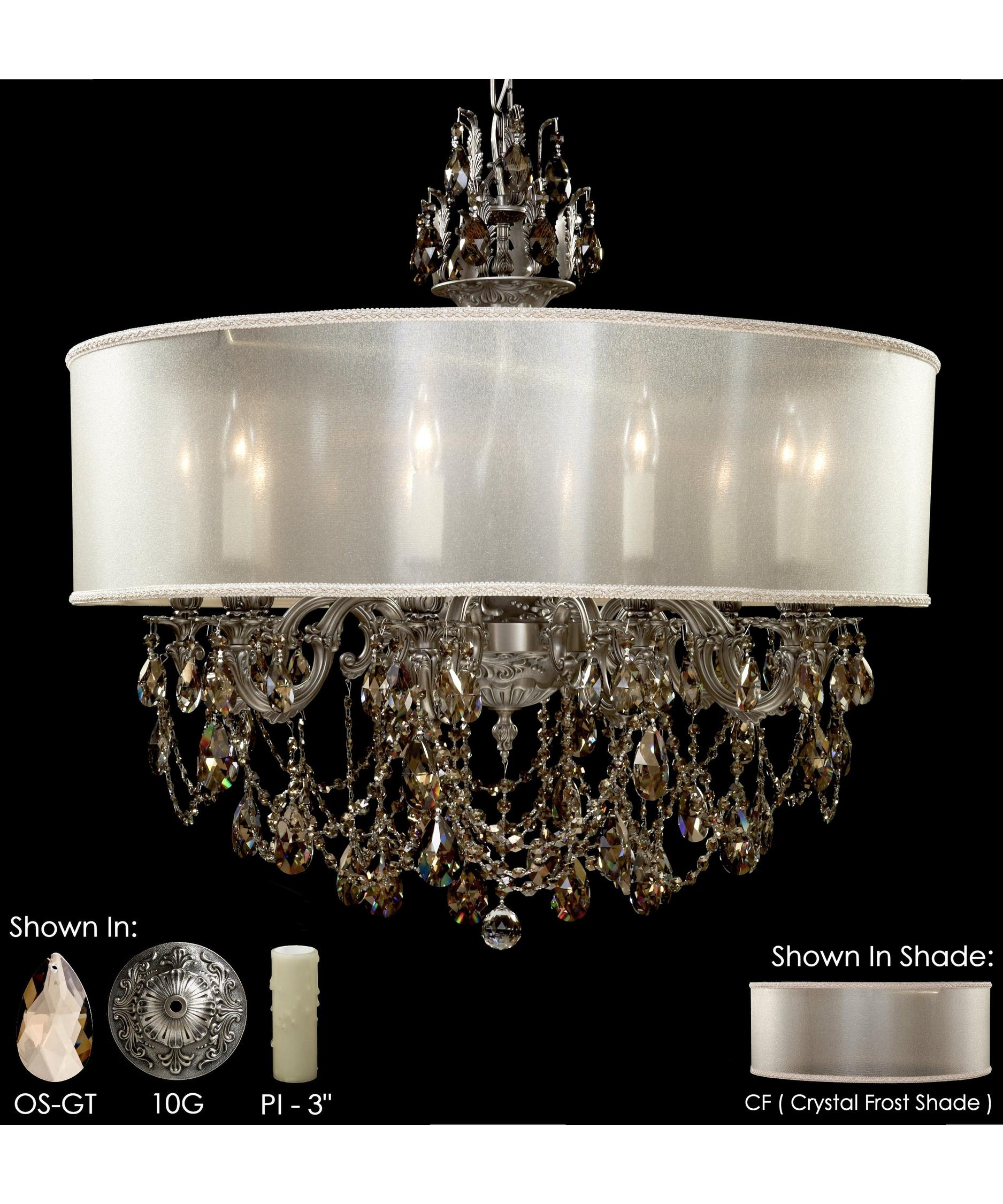 Black Gold And Crystal 18 Wide Ceiling Light