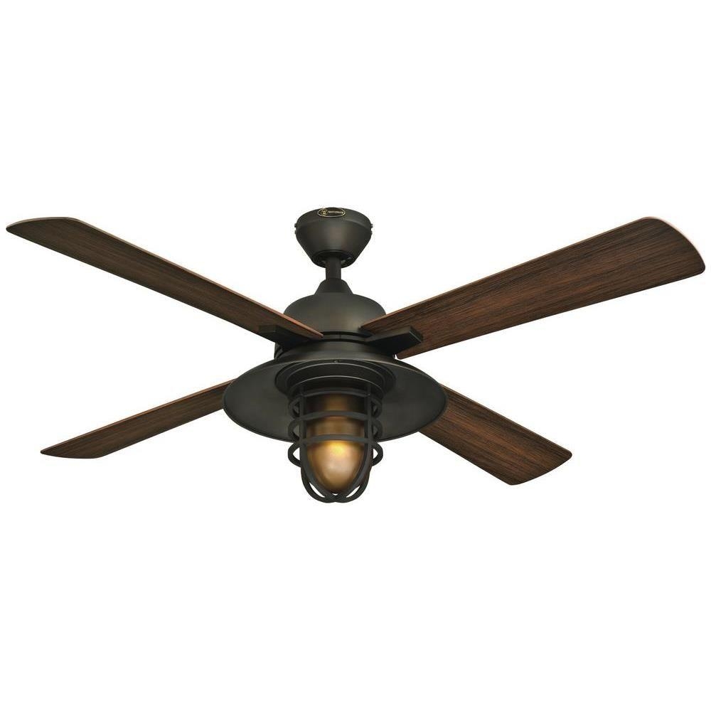 Bronze Outdoor Ceiling Fan With Light