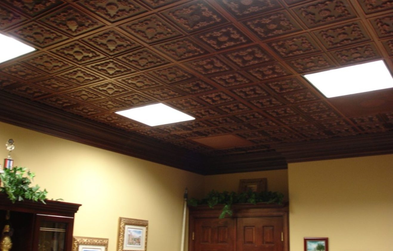 Ceiling Tiles Above Wood Stove
