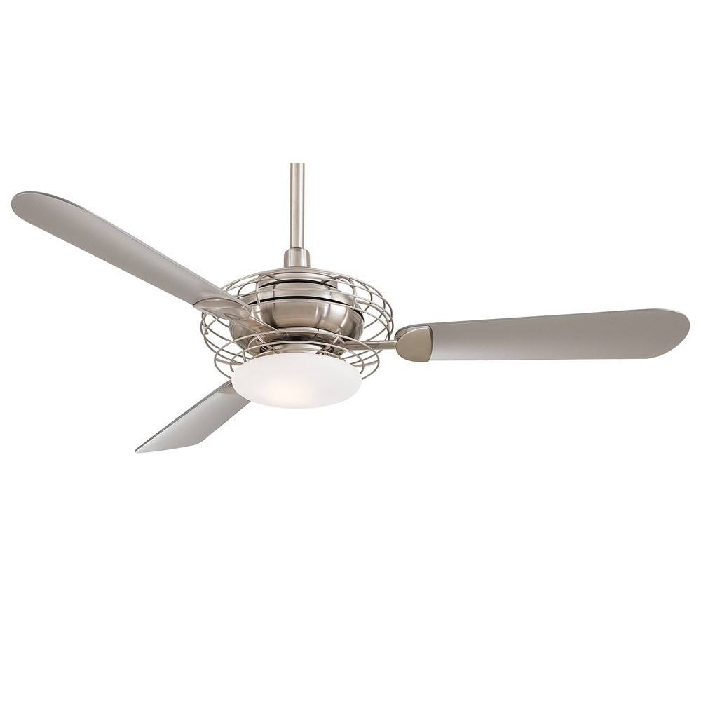 Contemporary Ceiling Fans Brushed Nickel With Light