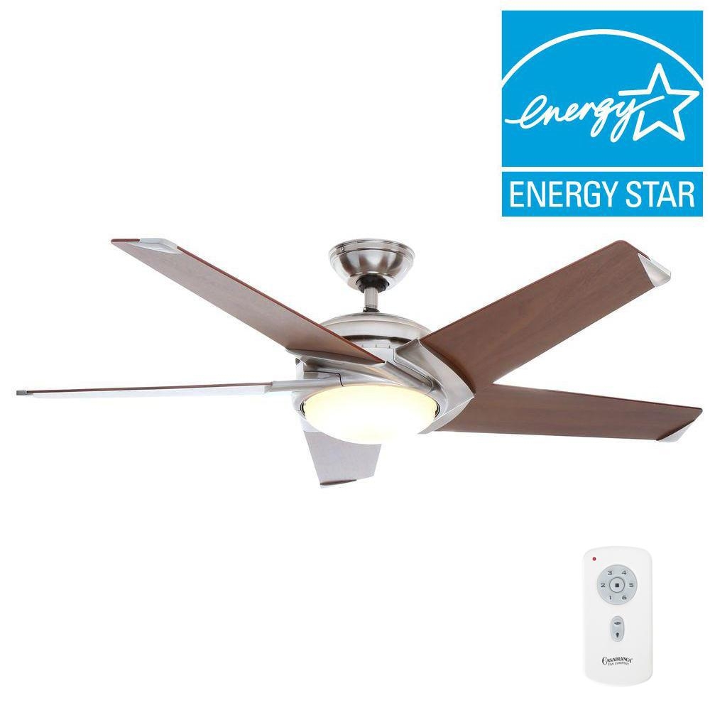 Energy Star Ceiling Fans With Lights And Remotecasablanca stealth dc 54 in indoor brushed nickel led ceiling fan