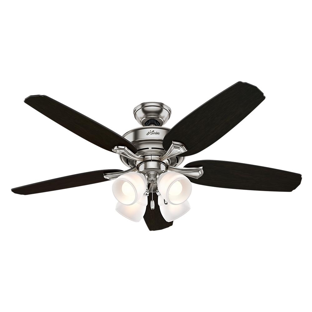 Hunter Brushed Nickel Ceiling Fan With Light