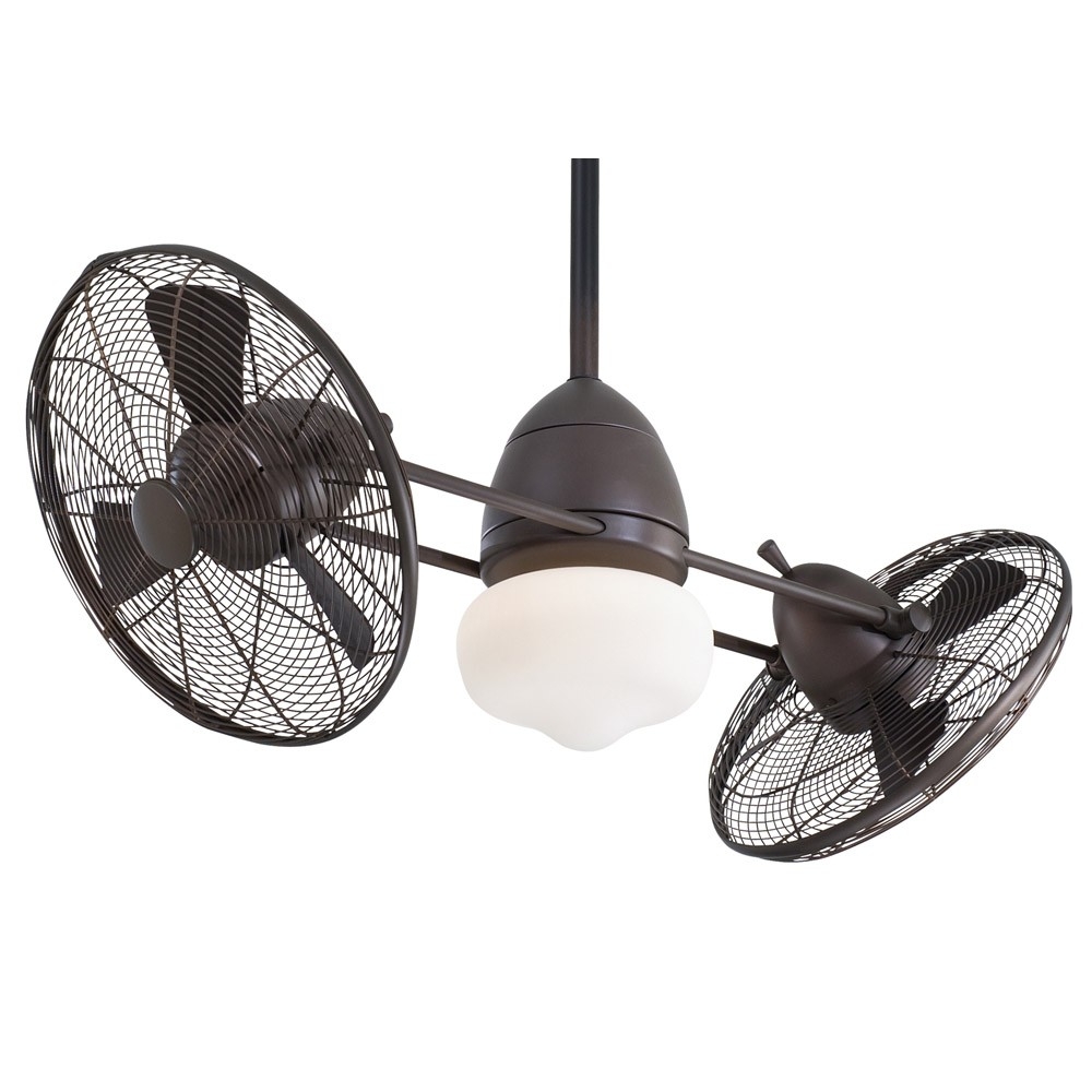 Outdoor Double Ceiling Fan With Light