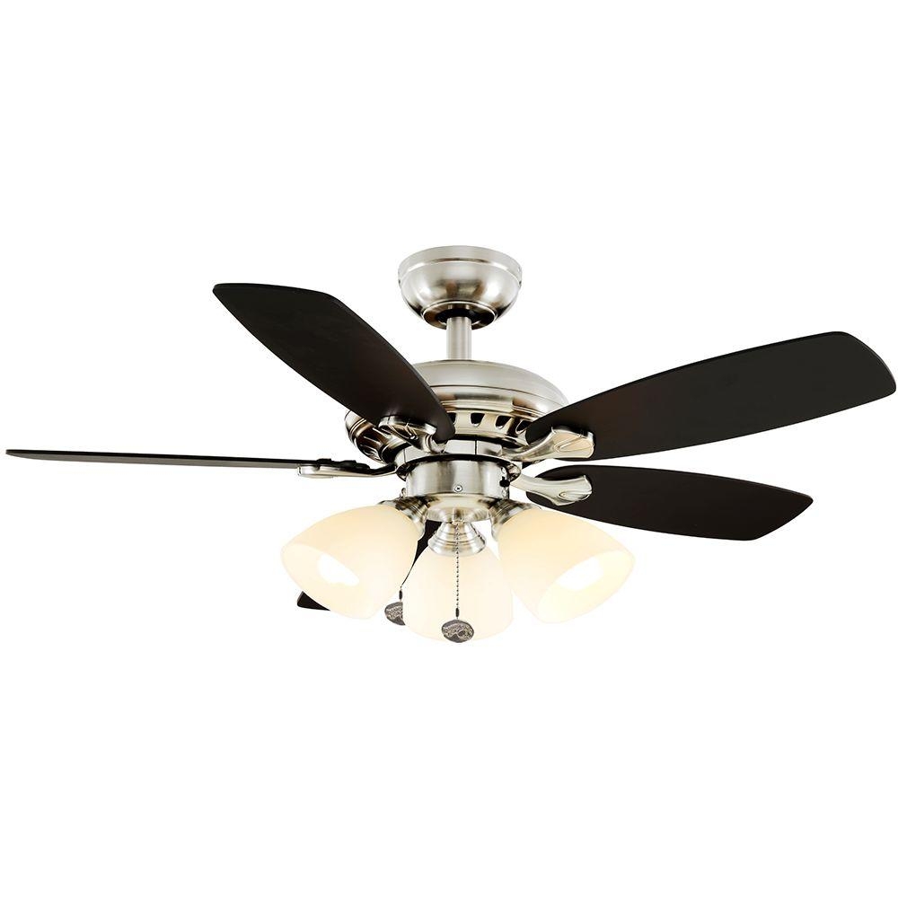 36 Brushed Nickel Ceiling Fan With Light