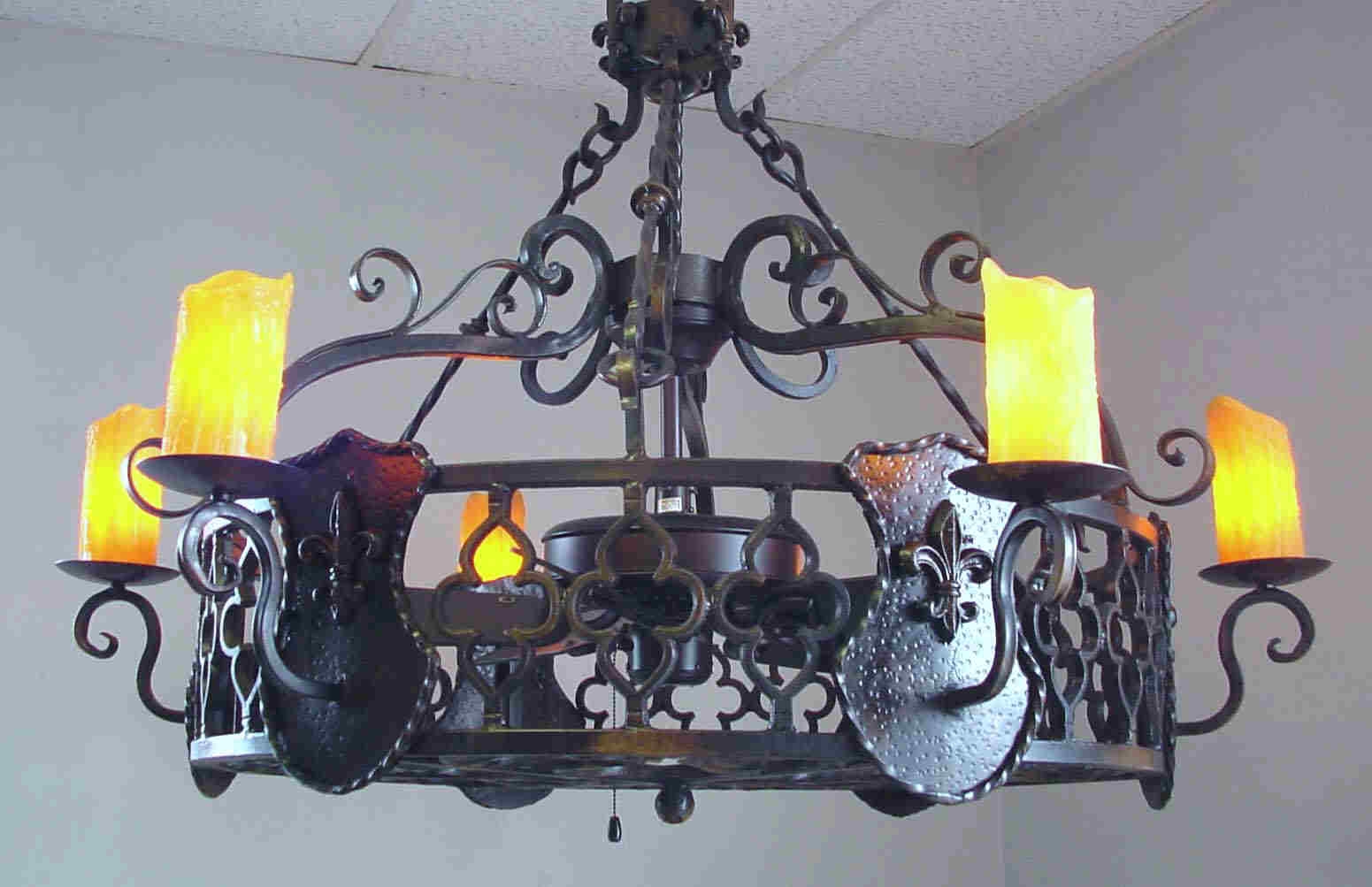 Black Wrought Iron Ceiling Fan With Light