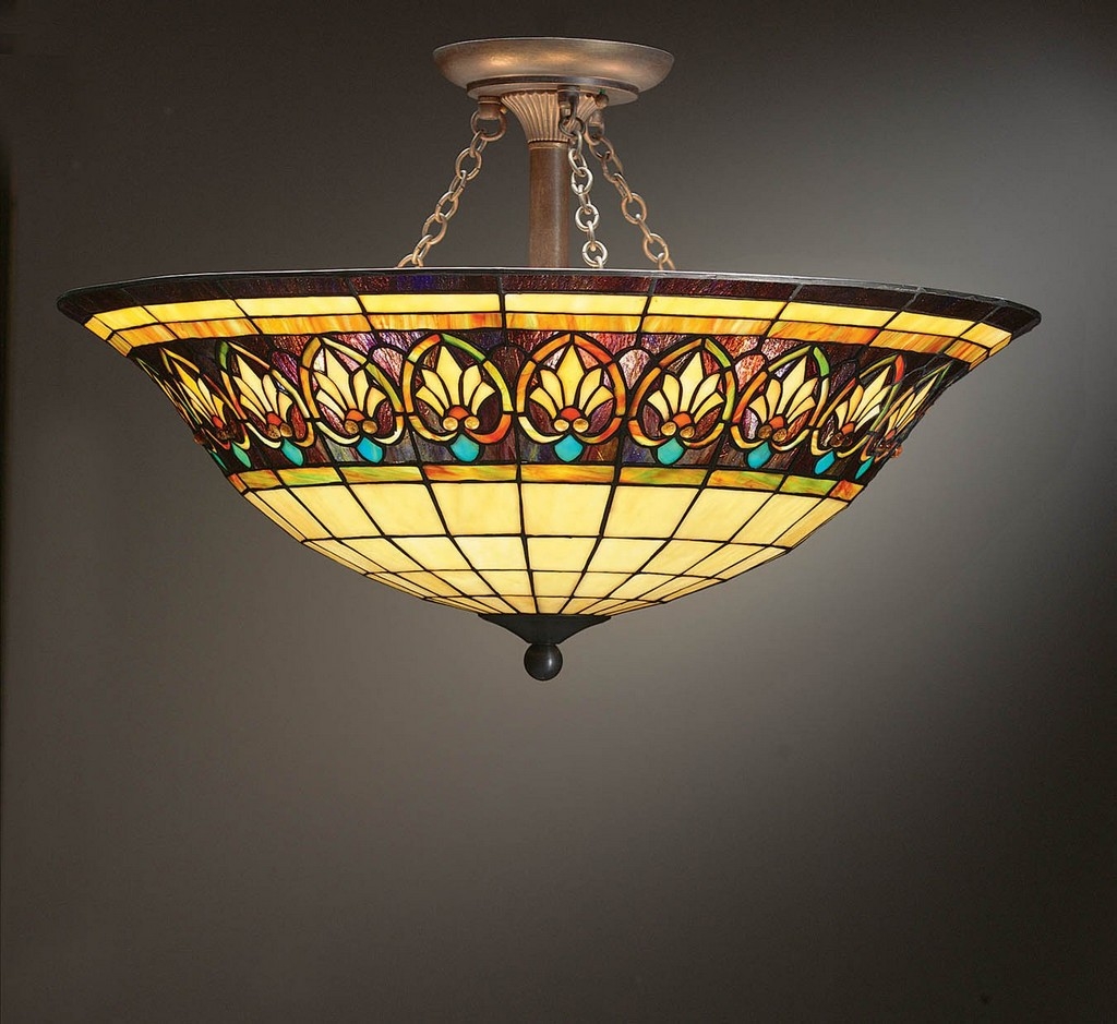 Stained Glass Ceiling Fan Light Fixtures