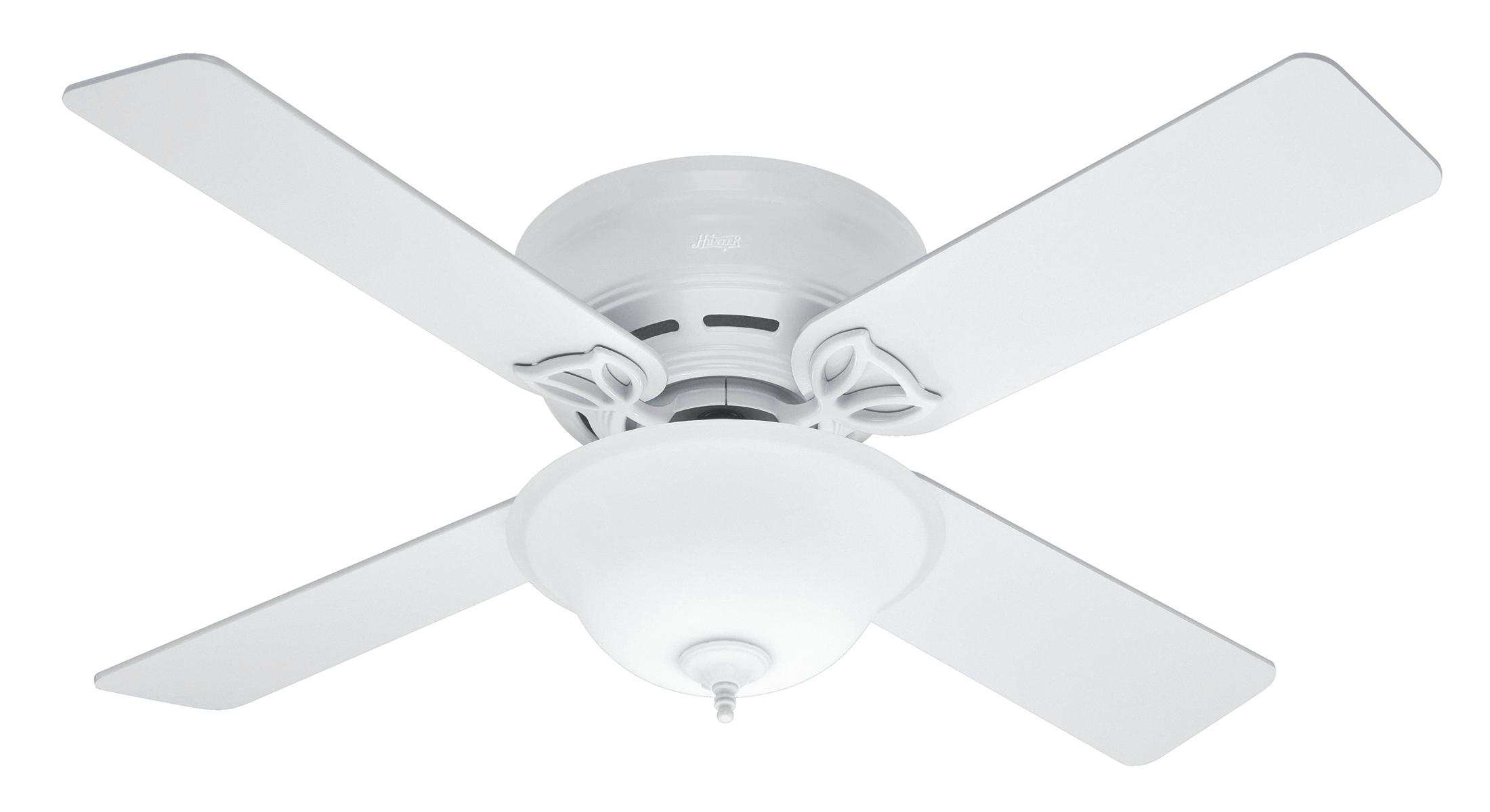 Low Profile Ceiling Fan With Light White