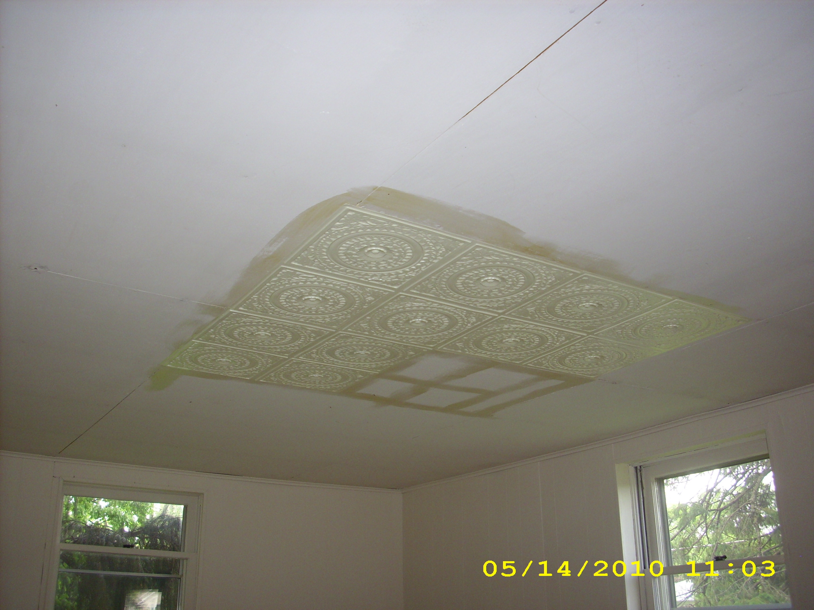 White Faux Tin Ceiling Tiles