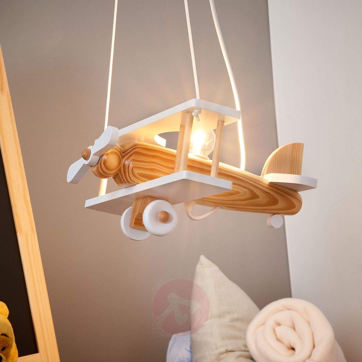 Wooden Aeroplane Ceiling Lightaeroplane pendant light white wooden elements lightscouk