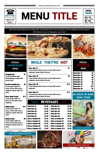 newspaper ads food