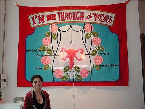 Ava Eisenson of La MaMa La Galleria with Uterus Piece