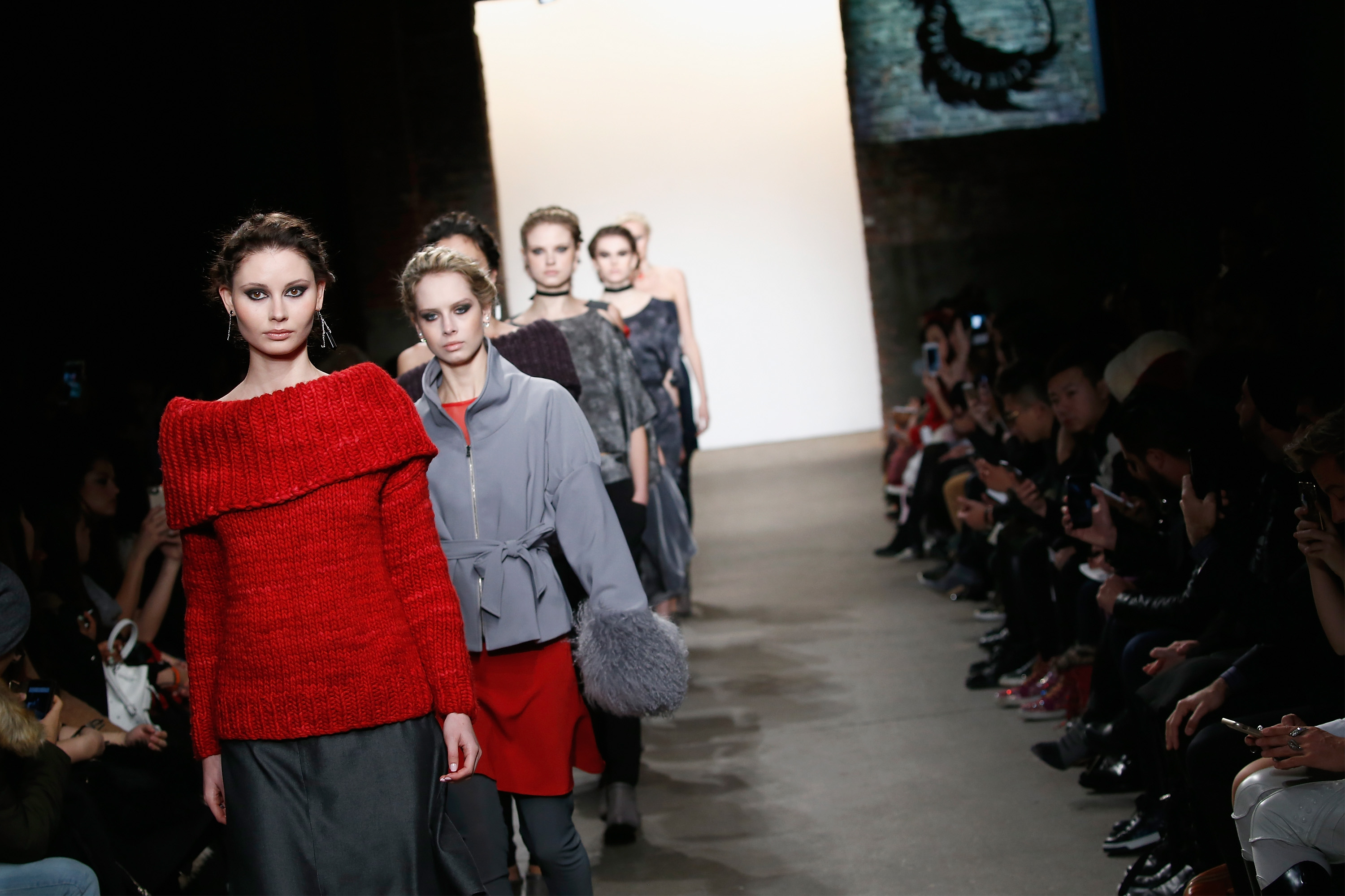 NEW YORK, NY - FEBRUARY 15: Models walk the runway wearing Cute Like Mad at Nolcha shows during New York Fashion Week Women's Fall/Winter 2016 presented by Neogrid at ArtBeam on February 15, 2016 in New York City. (Photo by Brian Ach/Getty Images For Nolcha)