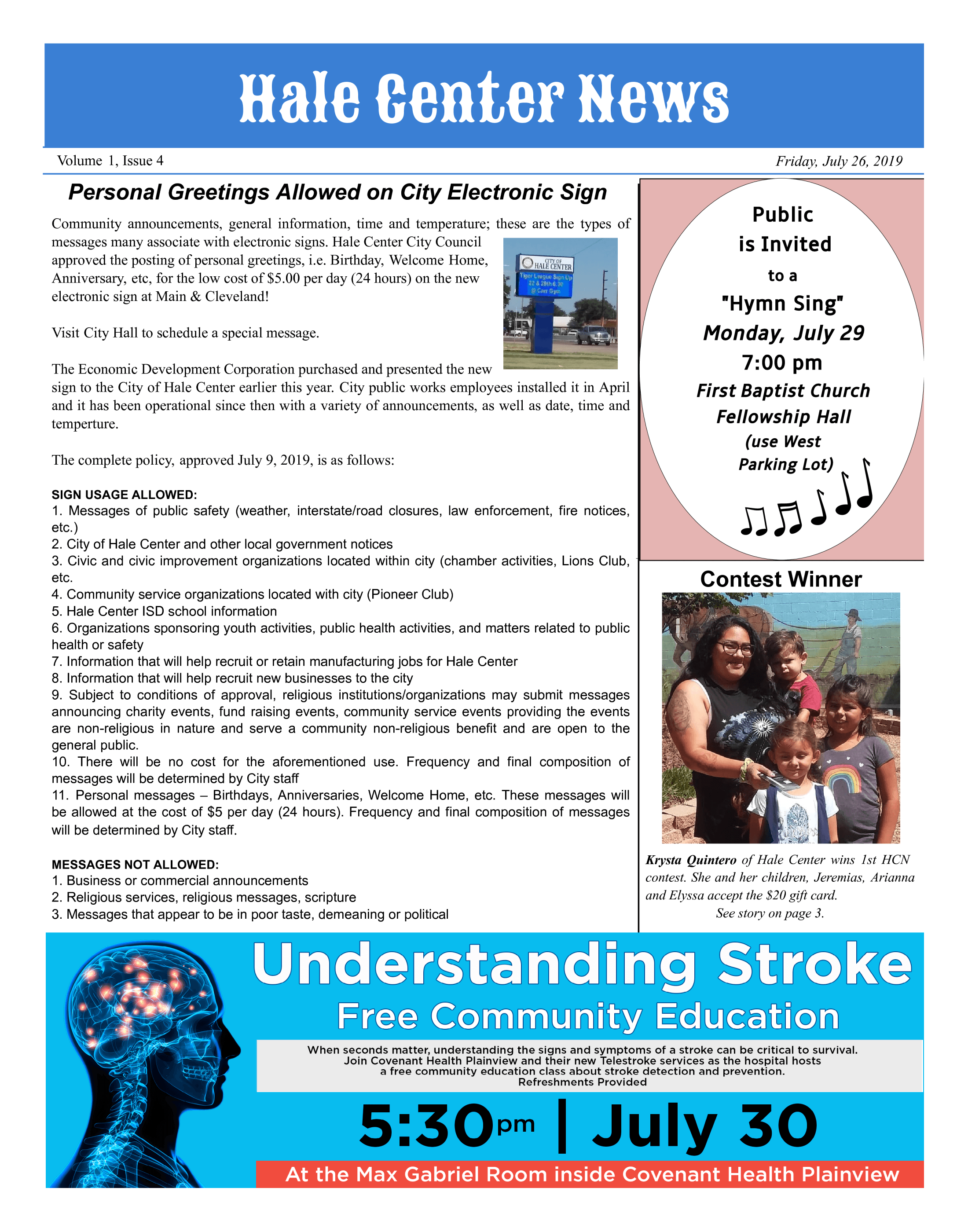 eNewspaper Viewer Hale Center News