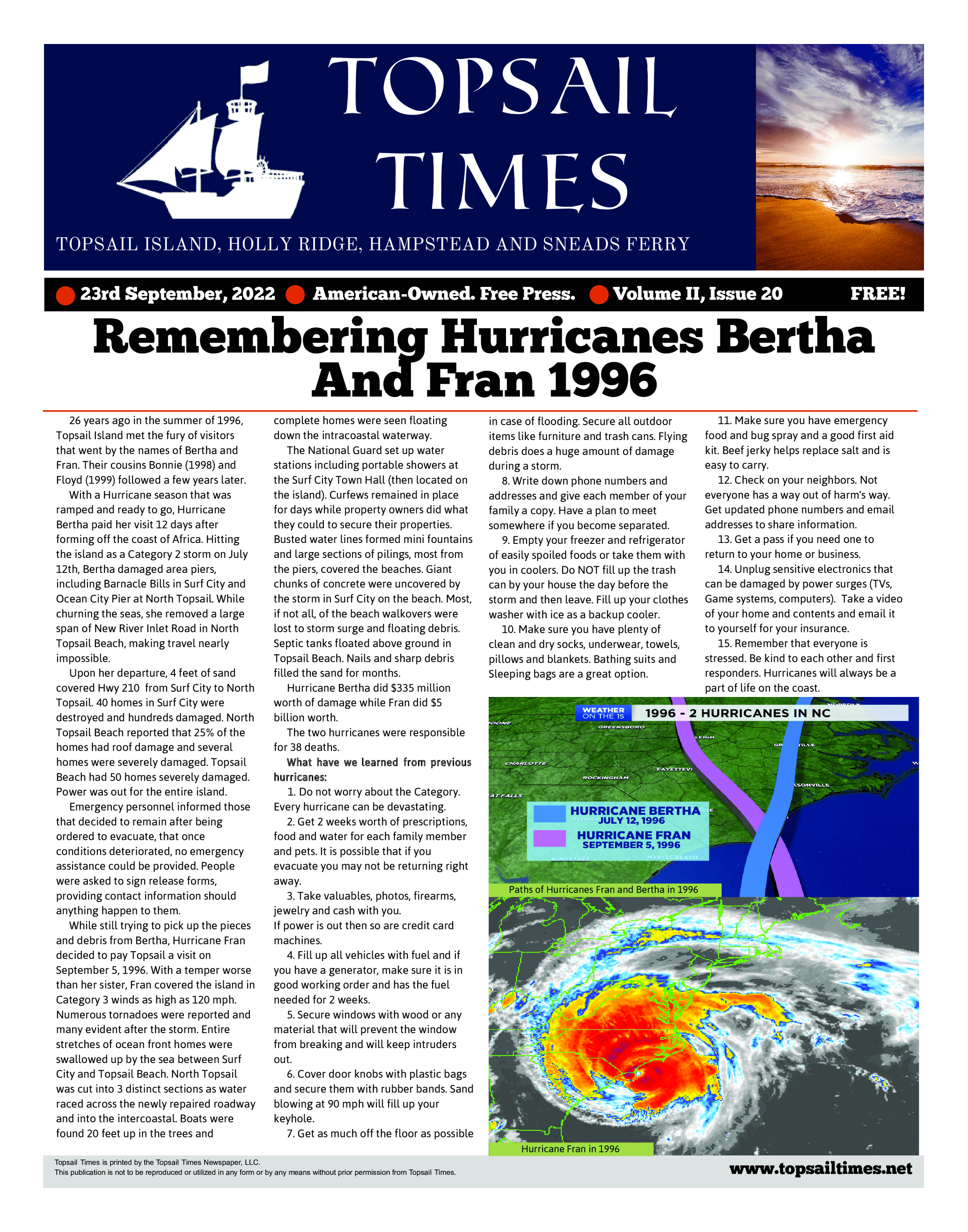 eNewspaper Viewer Topsail Times Newspaper Volume 2, Issue 20