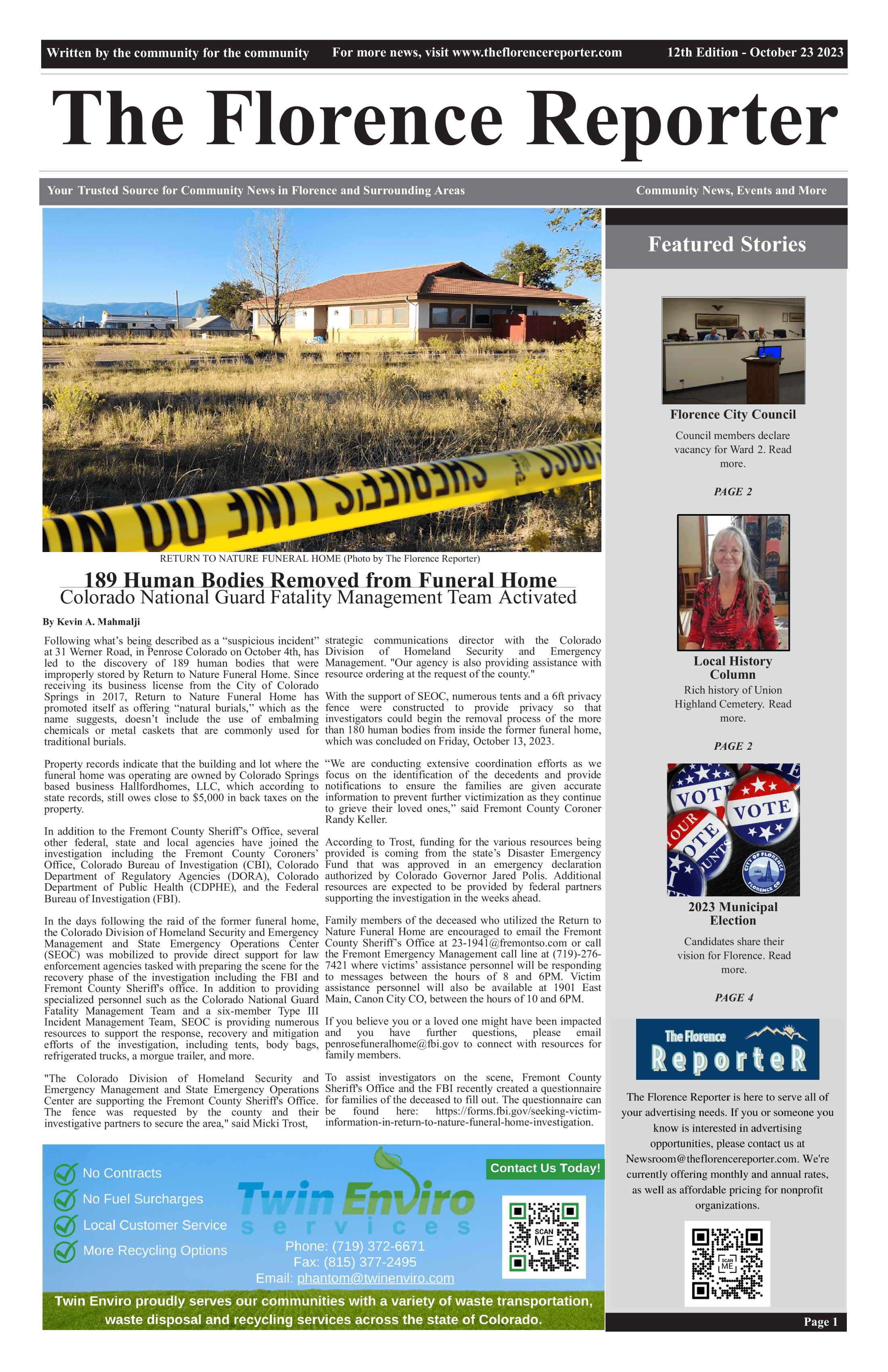 eNewspaper Viewer The Florence Reporter 12th Edition