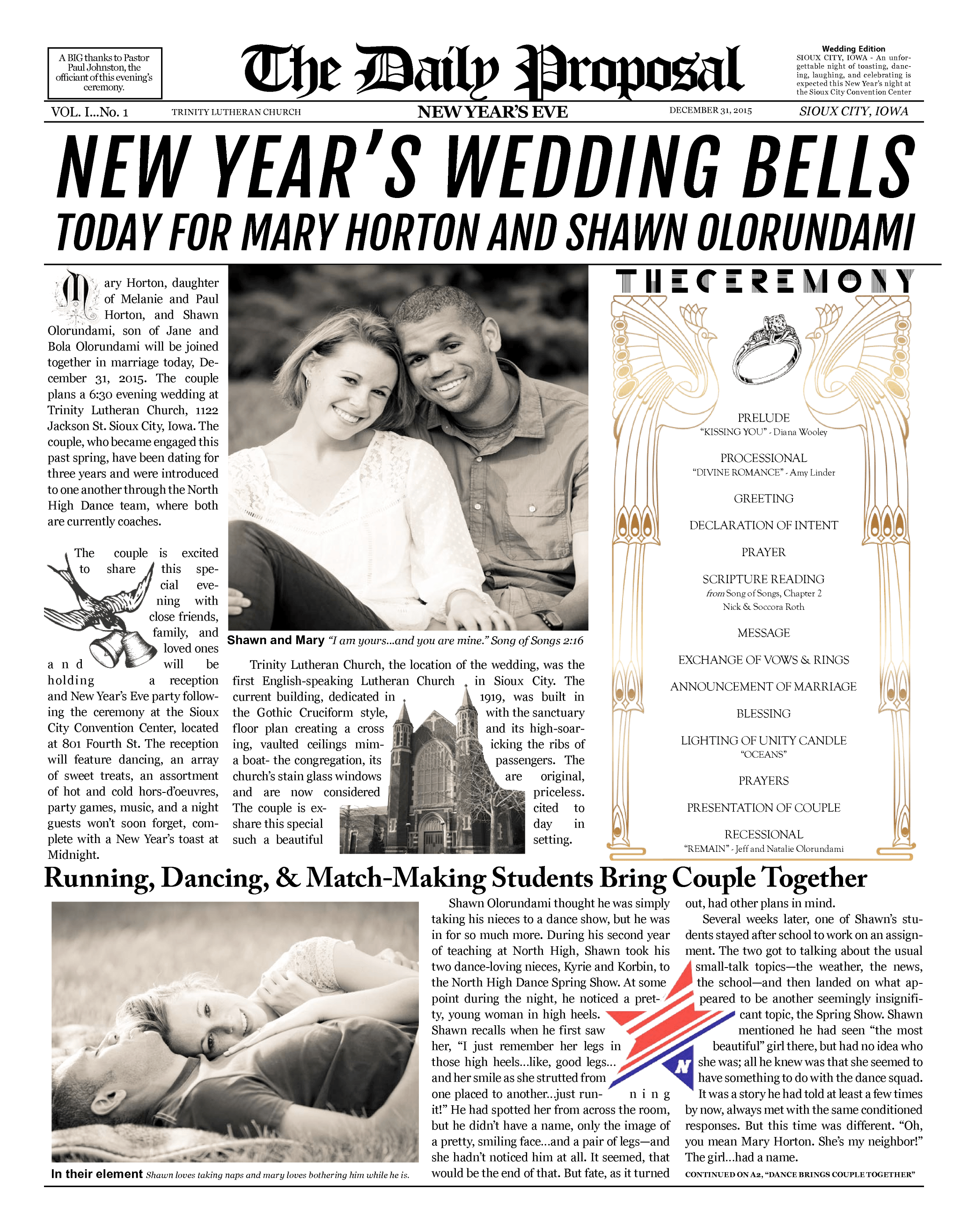 Wedding Program Newspaper Makemynewspaper Com