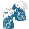 White And Blue Fire Pickleball Ball Custom Flame Pickleball T-Shirts For Men