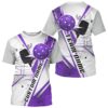 White And Purple Custom Pickleball T-Shirts For Men And Women