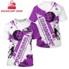 White And Purple Custom Pickleball T-Shirts For Men
