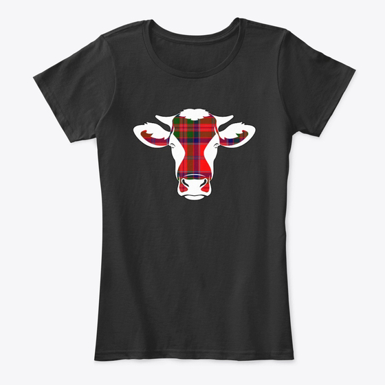 Womens Tartan Cow Logo Tee Shirt