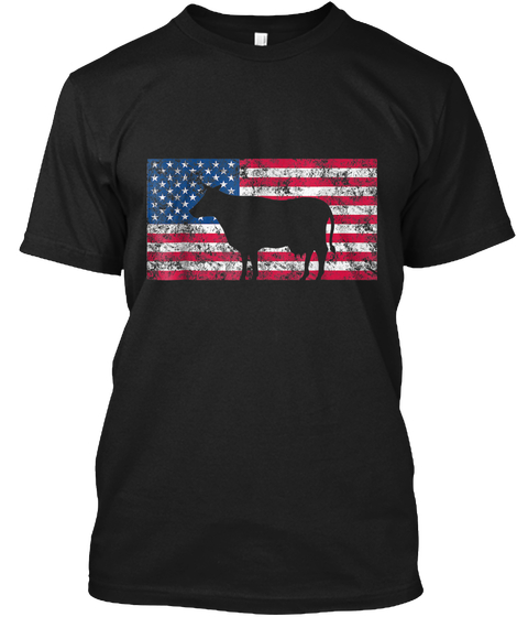 American Flag Cow Shirt 4th Of July Usa
