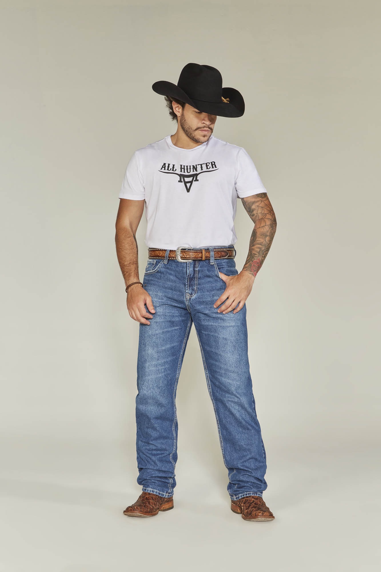 CALÇA JEANS ALL HUNTER MASCULINA RELAXED FIT NEW DESTROYER