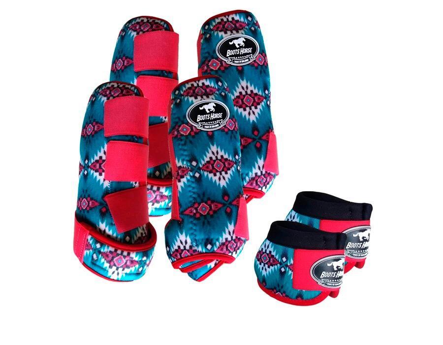 Kit Cloche + Boleteira Dianteira e Traseira Média Boots Horse Étnico