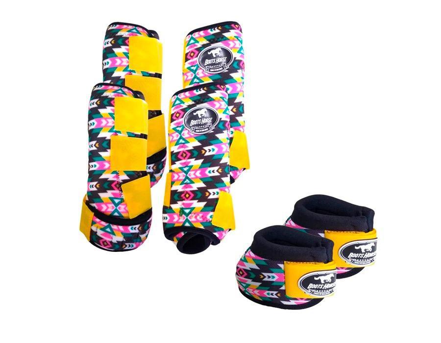 Kit Cloche + Boleteira Dianteira e Traseira Média Boots Horse Étnico
