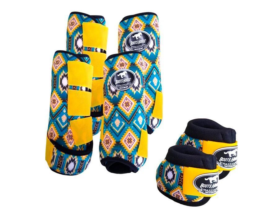 Kit Cloche + Boleteira Dianteira e Traseira Média Boots Horse Étnico 