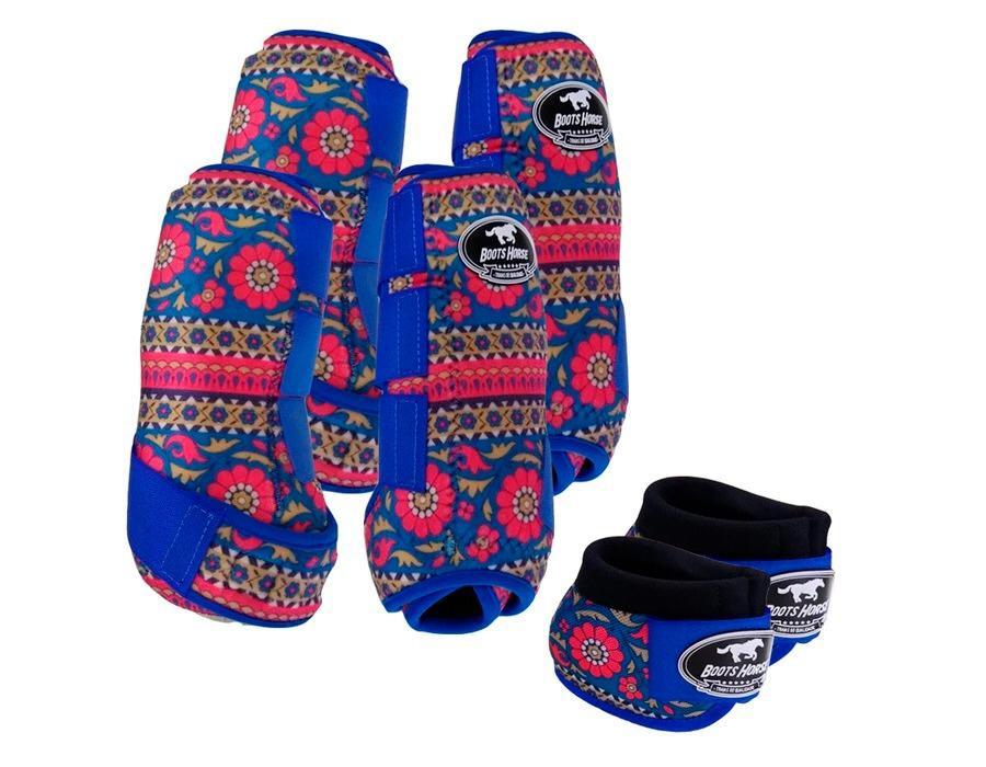 Kit Cloche + Boleteira Dianteira e Traseira Média Boots Horse Flores