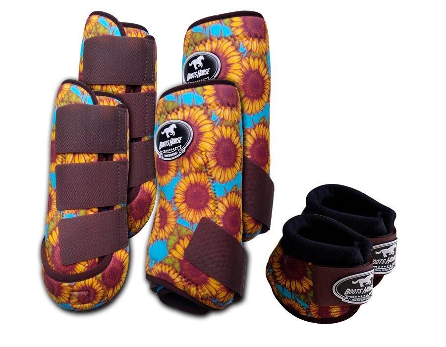 Kit Cloche + Boleteira Dianteira e Traseira Média Boots Horse Girassol