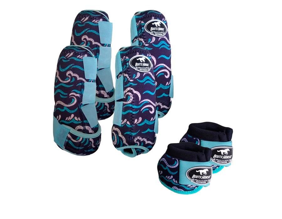 Kit Cloche + Boleteira Dianteira e Traseira Média Boots Horse Ondas