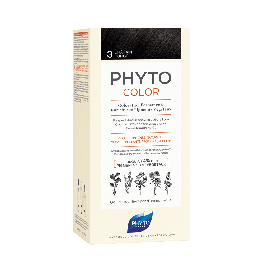 Phytocolor 3 Dark Brown 50Ml + Creme Revelador 50Ml + Tratamento 12Ml [PY-9240]