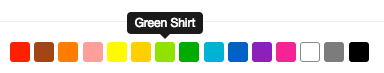 Shirt color filter bar