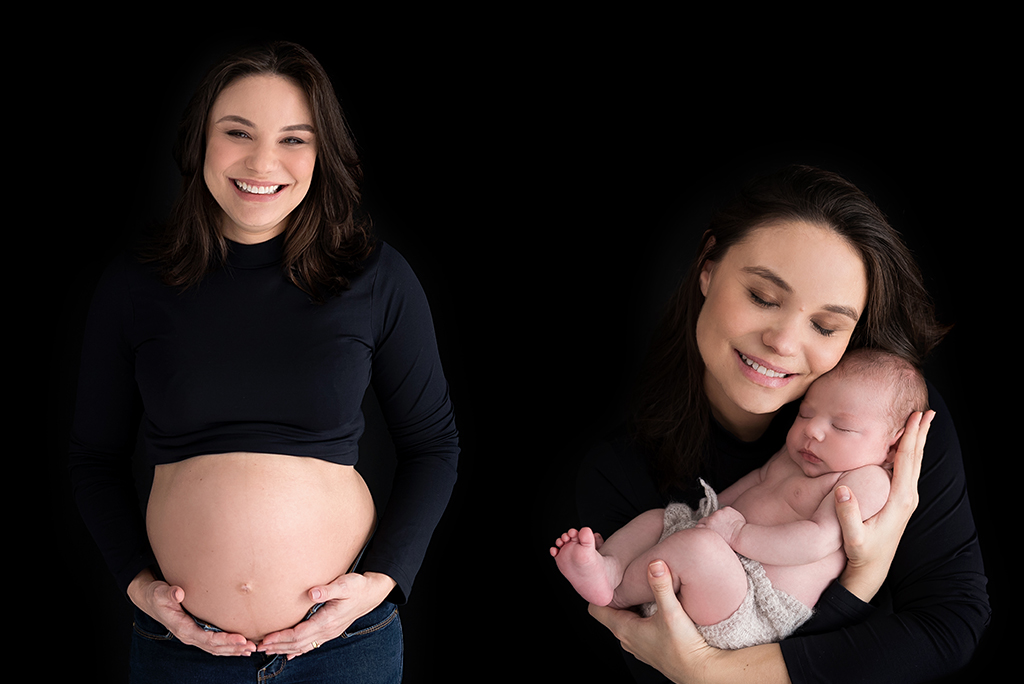 fotografia antes e depois gestante e newborn fotógrafa em são paulo