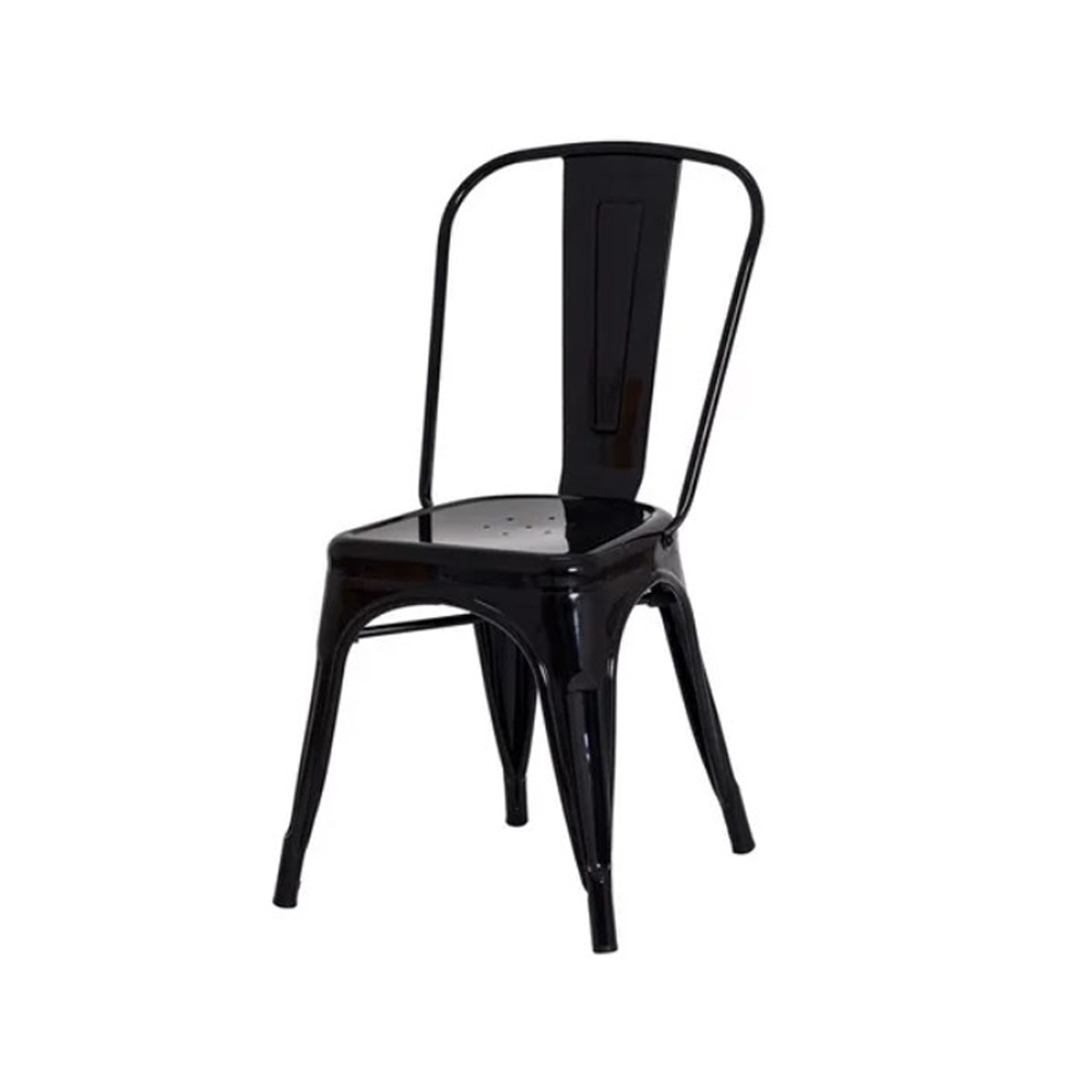 Cadeira Iron Tolix Francesinha de Aço Carbono Preta Frigopro