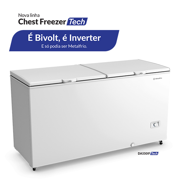 Freezer e Refrigerador Horizontal Inverter, Dupla Ação 543 Litros  BIVOLT-DA550IFT Metalfrio