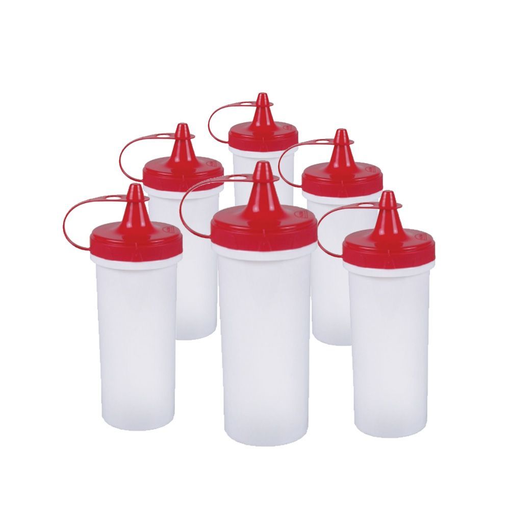 Bisnaga de Plástico Vermelha 280 ml Kit 6 pçs - Plasútil