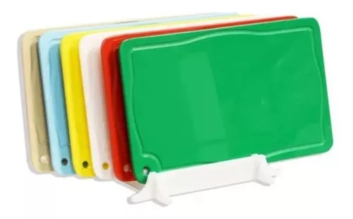 Kit com 7 Placas De Corte Coloridas  de 1,5x40x60cm + Suporte Placas KIT7PS60 Pronyl