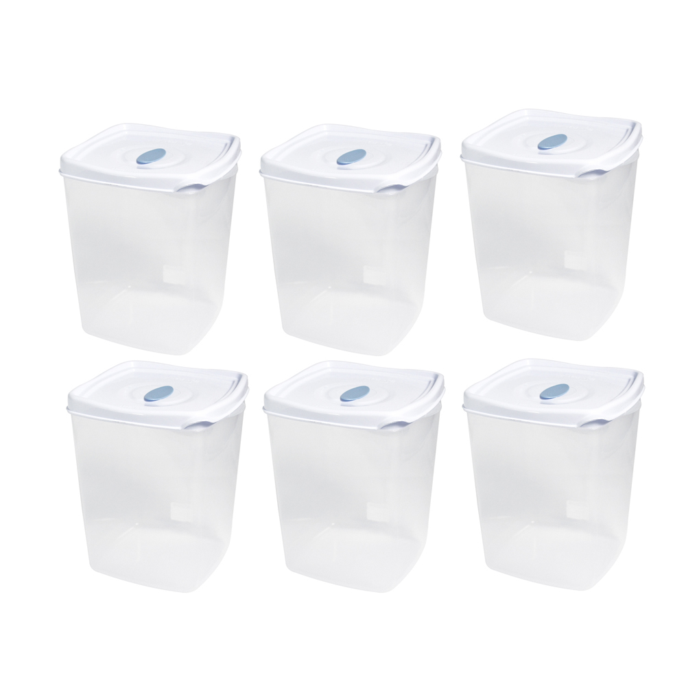Kit c/ 6 Potes Freezer/Microondas 1,3 Lt Branco Plasvale