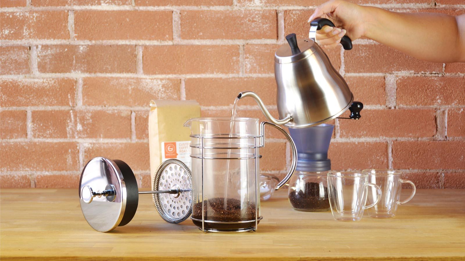 pour over vs. french press | French press step 2