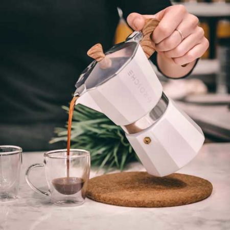 GROSCHE Milano stovetop espresso maker moka pot coffee white